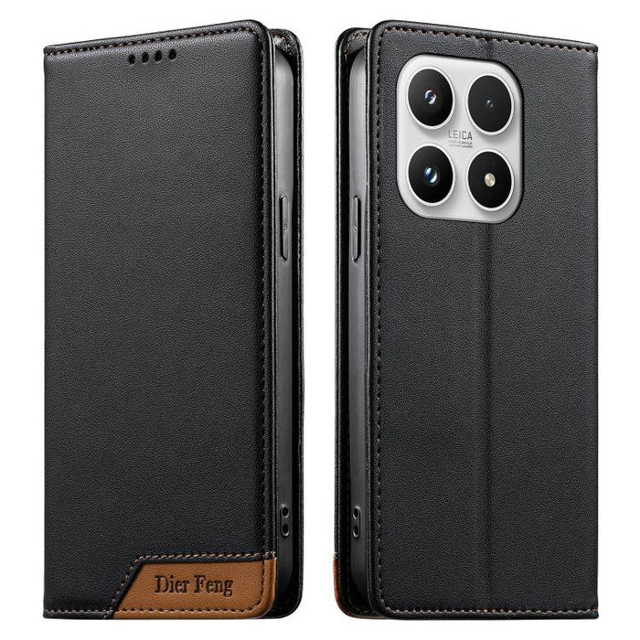 Funda para teléfono Dierfeng Splicing de cuero vegano con imán RFID resistente, For Xiaomi 17 Max 5G, For Xiaomi 17T Pro 5G, For Xiaomi 17T 5G, For Xiaomi Poco X8 Pro 5G / Redmi Turbo 5 5G, For Xiaomi 17 Ultra, For Xiaomi 17 Pro Max, For Xiaomi 17 Pro ...