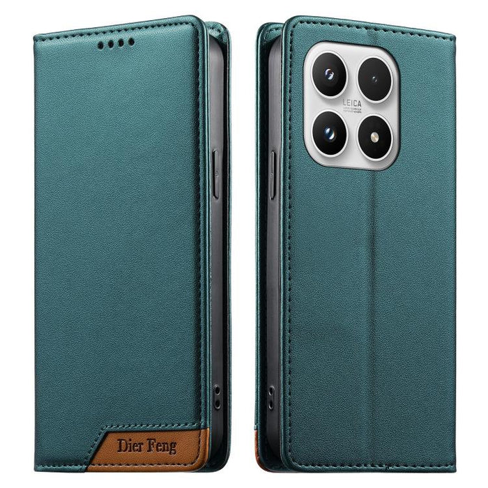 Funda para teléfono Dierfeng Splicing de cuero vegano con imán RFID resistente, For Xiaomi 17 Max 5G, For Xiaomi 17T Pro 5G, For Xiaomi 17T 5G, For Xiaomi Poco X8 Pro 5G / Redmi Turbo 5 5G, For Xiaomi 17 Ultra, For Xiaomi 17 Pro Max, For Xiaomi 17 Pro ...