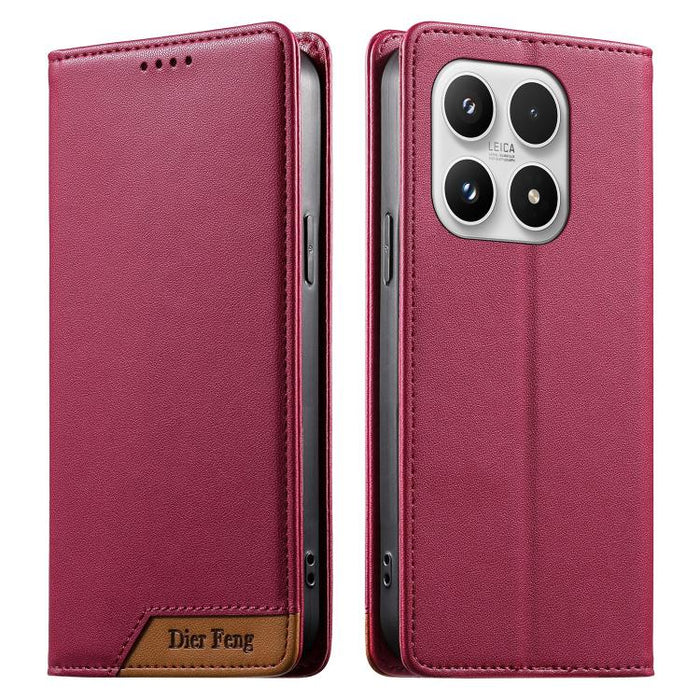 Funda para teléfono Dierfeng Splicing de cuero vegano con imán RFID resistente, For Xiaomi 17 Max 5G, For Xiaomi 17T Pro 5G, For Xiaomi 17T 5G, For Xiaomi Poco X8 Pro 5G / Redmi Turbo 5 5G, For Xiaomi 17 Ultra, For Xiaomi 17 Pro Max, For Xiaomi 17 Pro ...