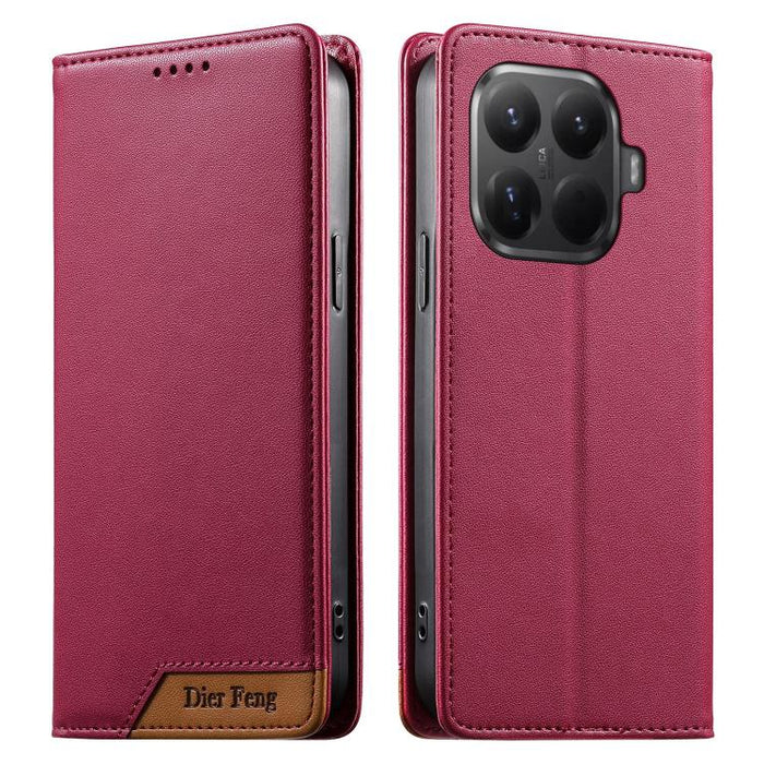 Funda para teléfono Dierfeng Splicing de cuero vegano con imán RFID resistente, For Xiaomi 17 Max 5G, For Xiaomi 17T Pro 5G, For Xiaomi 17T 5G, For Xiaomi Poco X8 Pro 5G / Redmi Turbo 5 5G, For Xiaomi 17 Ultra, For Xiaomi 17 Pro Max, For Xiaomi 17 Pro ...