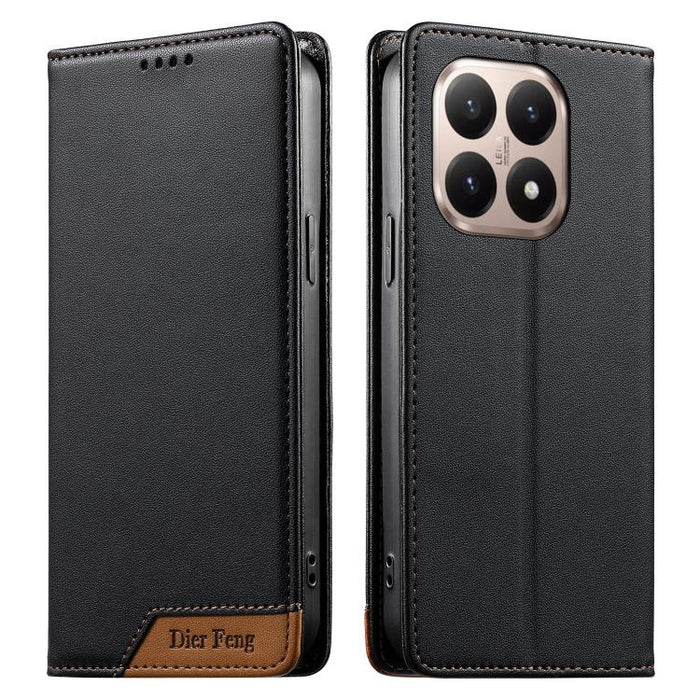 Funda para teléfono Dierfeng Splicing de cuero vegano con imán RFID resistente, For Xiaomi 17 Max 5G, For Xiaomi 17T Pro 5G, For Xiaomi 17T 5G, For Xiaomi Poco X8 Pro 5G / Redmi Turbo 5 5G, For Xiaomi 17 Ultra, For Xiaomi 17 Pro Max, For Xiaomi 17 Pro ...