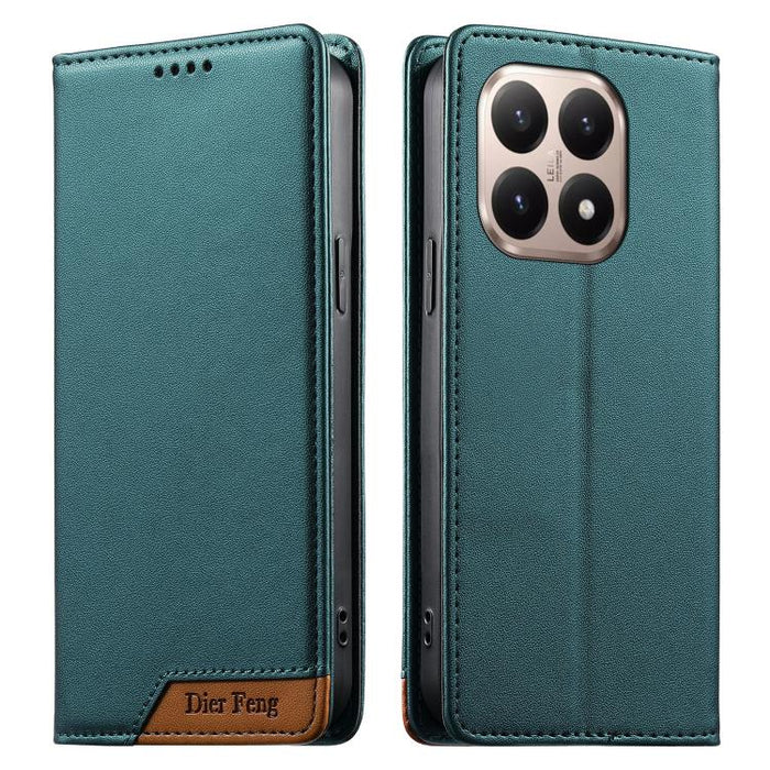 Funda para teléfono Dierfeng Splicing de cuero vegano con imán RFID resistente, For Xiaomi 17 Max 5G, For Xiaomi 17T Pro 5G, For Xiaomi 17T 5G, For Xiaomi Poco X8 Pro 5G / Redmi Turbo 5 5G, For Xiaomi 17 Ultra, For Xiaomi 17 Pro Max, For Xiaomi 17 Pro ...