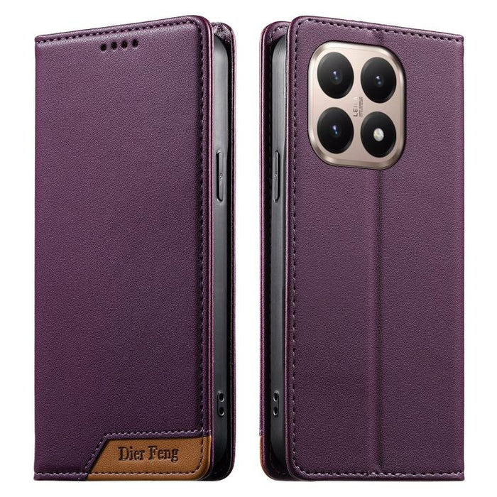 Funda para teléfono Dierfeng Splicing de cuero vegano con imán RFID resistente, For Xiaomi 17 Max 5G, For Xiaomi 17T Pro 5G, For Xiaomi 17T 5G, For Xiaomi Poco X8 Pro 5G / Redmi Turbo 5 5G, For Xiaomi 17 Ultra, For Xiaomi 17 Pro Max, For Xiaomi 17 Pro ...