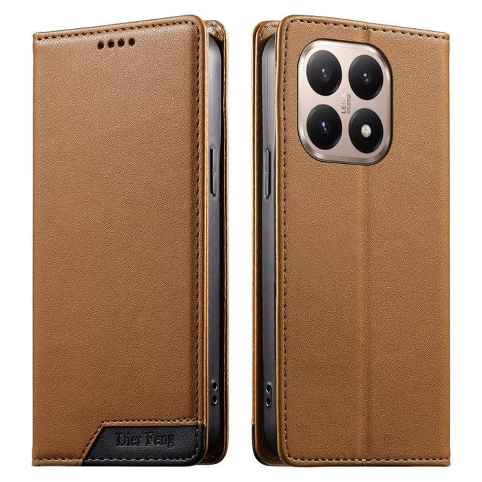 Funda para teléfono Dierfeng Splicing de cuero vegano con imán RFID resistente, For Xiaomi 17 Max 5G, For Xiaomi 17T Pro 5G, For Xiaomi 17T 5G, For Xiaomi Poco X8 Pro 5G / Redmi Turbo 5 5G, For Xiaomi 17 Ultra, For Xiaomi 17 Pro Max, For Xiaomi 17 Pro ...