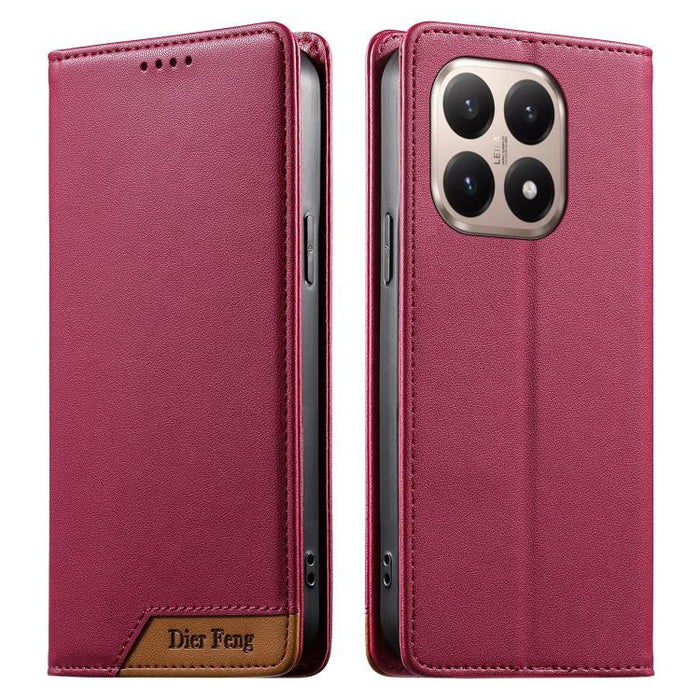 Funda para teléfono Dierfeng Splicing de cuero vegano con imán RFID resistente, For Xiaomi 17 Max 5G, For Xiaomi 17T Pro 5G, For Xiaomi 17T 5G, For Xiaomi Poco X8 Pro 5G / Redmi Turbo 5 5G, For Xiaomi 17 Ultra, For Xiaomi 17 Pro Max, For Xiaomi 17 Pro ...