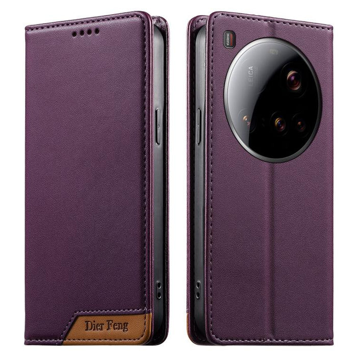 Funda para teléfono Dierfeng Splicing de cuero vegano con imán RFID resistente, For Xiaomi 17 Max 5G, For Xiaomi 17T Pro 5G, For Xiaomi 17T 5G, For Xiaomi Poco X8 Pro 5G / Redmi Turbo 5 5G, For Xiaomi 17 Ultra, For Xiaomi 17 Pro Max, For Xiaomi 17 Pro ...
