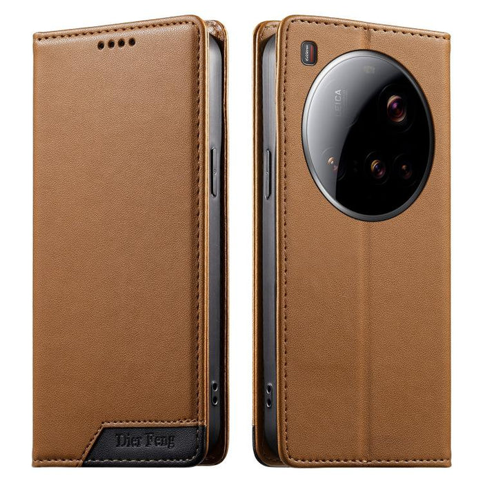 Funda para teléfono Dierfeng Splicing de cuero vegano con imán RFID resistente, For Xiaomi 17 Max 5G, For Xiaomi 17T Pro 5G, For Xiaomi 17T 5G, For Xiaomi Poco X8 Pro 5G / Redmi Turbo 5 5G, For Xiaomi 17 Ultra, For Xiaomi 17 Pro Max, For Xiaomi 17 Pro ...