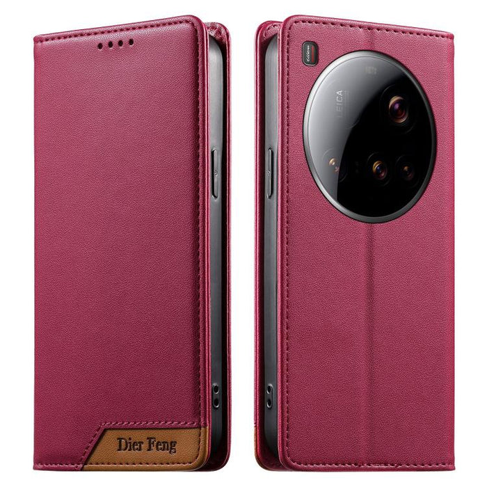 Funda para teléfono Dierfeng Splicing de cuero vegano con imán RFID resistente, For Xiaomi 17 Max 5G, For Xiaomi 17T Pro 5G, For Xiaomi 17T 5G, For Xiaomi Poco X8 Pro 5G / Redmi Turbo 5 5G, For Xiaomi 17 Ultra, For Xiaomi 17 Pro Max, For Xiaomi 17 Pro ...