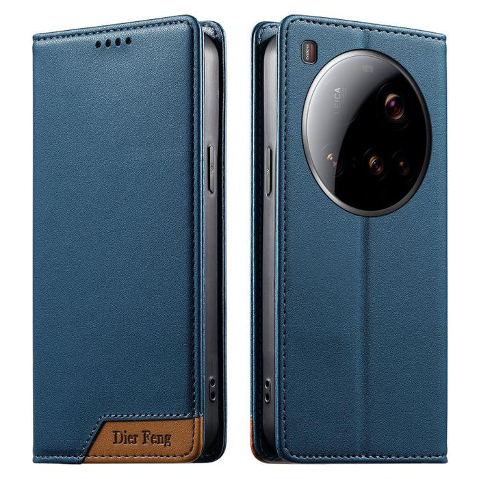 Funda para teléfono Dierfeng Splicing de cuero vegano con imán RFID resistente, For Xiaomi 17 Max 5G, For Xiaomi 17T Pro 5G, For Xiaomi 17T 5G, For Xiaomi Poco X8 Pro 5G / Redmi Turbo 5 5G, For Xiaomi 17 Ultra, For Xiaomi 17 Pro Max, For Xiaomi 17 Pro ...
