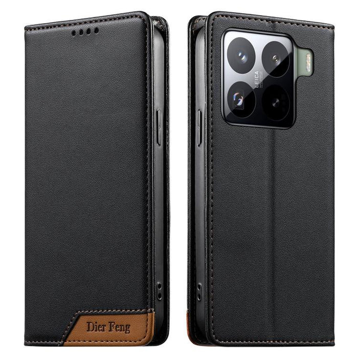 Funda para teléfono Dierfeng Splicing de cuero vegano con imán RFID resistente, For Xiaomi 17 Max 5G, For Xiaomi 17T Pro 5G, For Xiaomi 17T 5G, For Xiaomi Poco X8 Pro 5G / Redmi Turbo 5 5G, For Xiaomi 17 Ultra, For Xiaomi 17 Pro Max, For Xiaomi 17 Pro ...