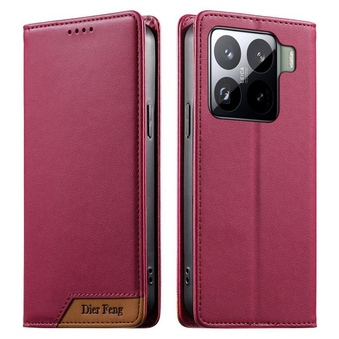Funda para teléfono Dierfeng Splicing de cuero vegano con imán RFID resistente, For Xiaomi 17 Max 5G, For Xiaomi 17T Pro 5G, For Xiaomi 17T 5G, For Xiaomi Poco X8 Pro 5G / Redmi Turbo 5 5G, For Xiaomi 17 Ultra, For Xiaomi 17 Pro Max, For Xiaomi 17 Pro ...