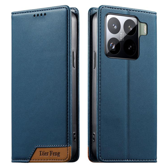 Funda para teléfono Dierfeng Splicing de cuero vegano con imán RFID resistente, For Xiaomi 17 Max 5G, For Xiaomi 17T Pro 5G, For Xiaomi 17T 5G, For Xiaomi Poco X8 Pro 5G / Redmi Turbo 5 5G, For Xiaomi 17 Ultra, For Xiaomi 17 Pro Max, For Xiaomi 17 Pro ...