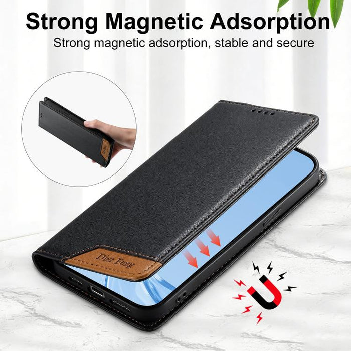 Funda para teléfono Dierfeng Splicing de cuero vegano con imán RFID resistente, For Xiaomi 17 Max 5G, For Xiaomi 17T Pro 5G, For Xiaomi 17T 5G, For Xiaomi Poco X8 Pro 5G / Redmi Turbo 5 5G, For Xiaomi 17 Ultra, For Xiaomi 17 Pro Max, For Xiaomi 17 Pro ...