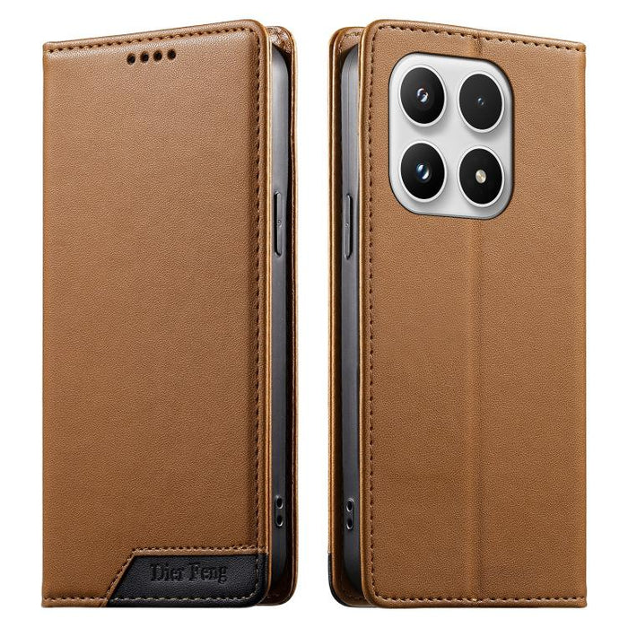Funda para teléfono Dierfeng Splicing de cuero vegano con imán RFID resistente, For Xiaomi 17 Max 5G, For Xiaomi 17T Pro 5G, For Xiaomi 17T 5G, For Xiaomi Poco X8 Pro 5G / Redmi Turbo 5 5G, For Xiaomi 17 Ultra, For Xiaomi 17 Pro Max, For Xiaomi 17 Pro ...