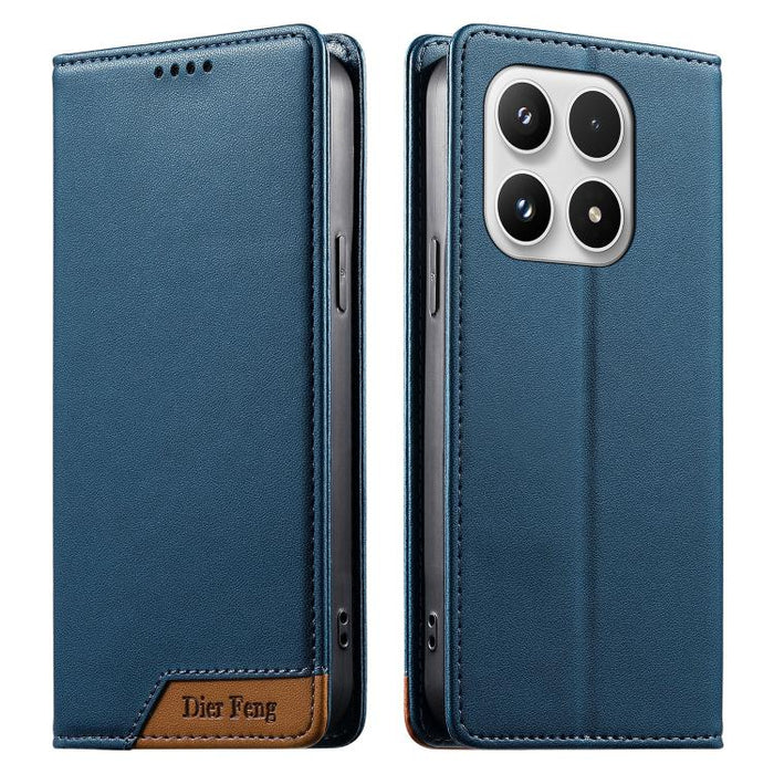 Funda para teléfono Dierfeng Splicing de cuero vegano con imán RFID resistente, For Xiaomi 17 Max 5G, For Xiaomi 17T Pro 5G, For Xiaomi 17T 5G, For Xiaomi Poco X8 Pro 5G / Redmi Turbo 5 5G, For Xiaomi 17 Ultra, For Xiaomi 17 Pro Max, For Xiaomi 17 Pro ...