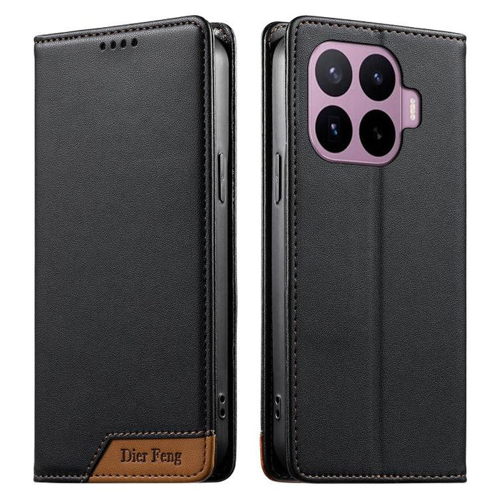 Funda para teléfono Dierfeng Splicing de cuero vegano con imán RFID resistente, For Xiaomi 17 Max 5G, For Xiaomi 17T Pro 5G, For Xiaomi 17T 5G, For Xiaomi Poco X8 Pro 5G / Redmi Turbo 5 5G, For Xiaomi 17 Ultra, For Xiaomi 17 Pro Max, For Xiaomi 17 Pro ...