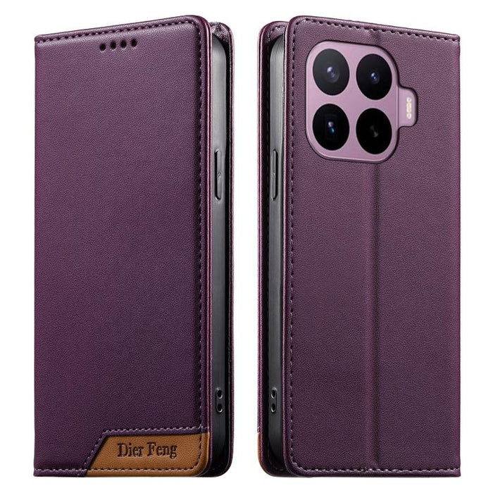 Funda para teléfono Dierfeng Splicing de cuero vegano con imán RFID resistente, For Xiaomi 17 Max 5G, For Xiaomi 17T Pro 5G, For Xiaomi 17T 5G, For Xiaomi Poco X8 Pro 5G / Redmi Turbo 5 5G, For Xiaomi 17 Ultra, For Xiaomi 17 Pro Max, For Xiaomi 17 Pro ...