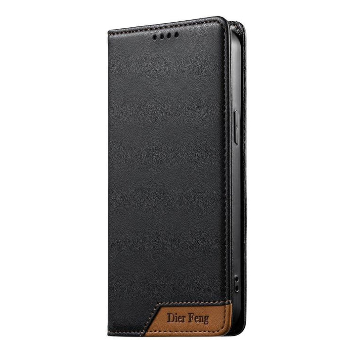 Funda para teléfono Dierfeng Splicing de cuero vegano con imán RFID resistente, For iPhone 14 Pro Max, For iPhone SE 2022 / SE 2020 / 8 / 7, For iPhone 13 Pro Max, For iPhone 13 Pro, For iPhone 13 mini, For iPhone 12 / 12 Pro, For iPhone 12 Pro Max    ...