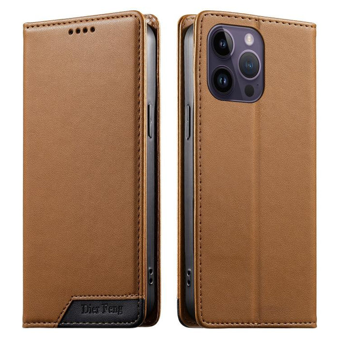 Funda para teléfono Dierfeng Splicing de cuero vegano con imán RFID resistente, For iPhone 14 Pro Max, For iPhone SE 2022 / SE 2020 / 8 / 7, For iPhone 13 Pro Max, For iPhone 13 Pro, For iPhone 13 mini, For iPhone 12 / 12 Pro, For iPhone 12 Pro Max    ...