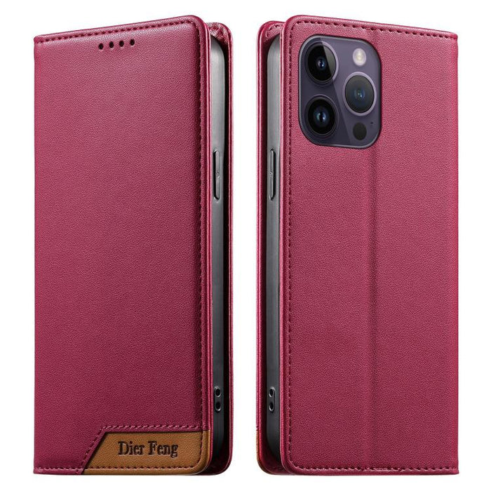 Funda para teléfono Dierfeng Splicing de cuero vegano con imán RFID resistente, For iPhone 14 Pro Max, For iPhone SE 2022 / SE 2020 / 8 / 7, For iPhone 13 Pro Max, For iPhone 13 Pro, For iPhone 13 mini, For iPhone 12 / 12 Pro, For iPhone 12 Pro Max    ...