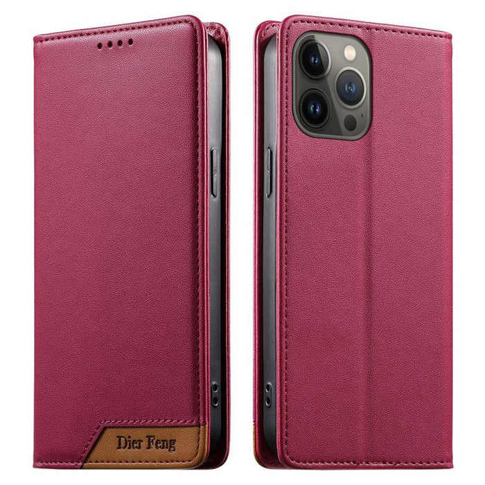 Funda para teléfono Dierfeng Splicing de cuero vegano con imán RFID resistente, For iPhone 14 Pro Max, For iPhone SE 2022 / SE 2020 / 8 / 7, For iPhone 13 Pro Max, For iPhone 13 Pro, For iPhone 13 mini, For iPhone 12 / 12 Pro, For iPhone 12 Pro Max    ...