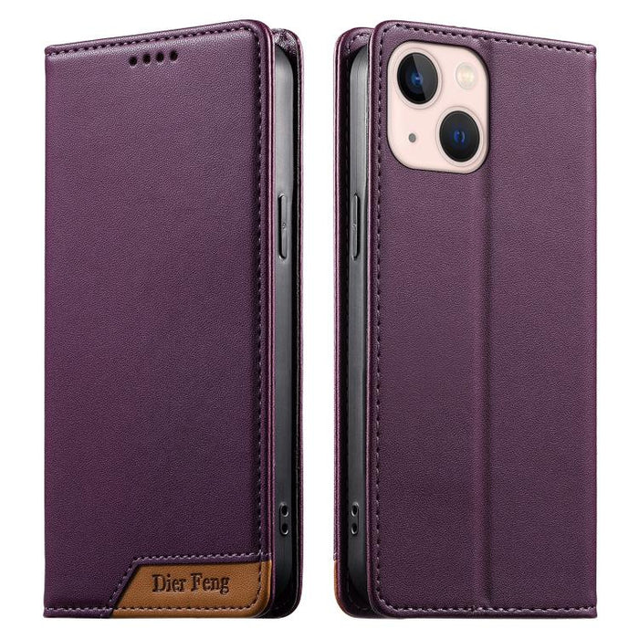 Funda para teléfono Dierfeng Splicing de cuero vegano con imán RFID resistente, For iPhone 14 Pro Max, For iPhone SE 2022 / SE 2020 / 8 / 7, For iPhone 13 Pro Max, For iPhone 13 Pro, For iPhone 13 mini, For iPhone 12 / 12 Pro, For iPhone 12 Pro Max    ...