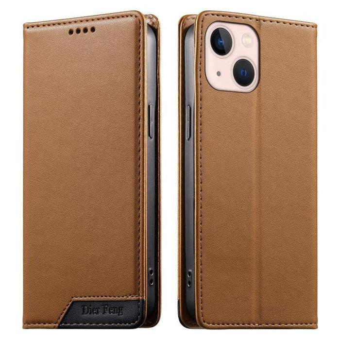 Funda para teléfono Dierfeng Splicing de cuero vegano con imán RFID resistente, For iPhone 14 Pro Max, For iPhone SE 2022 / SE 2020 / 8 / 7, For iPhone 13 Pro Max, For iPhone 13 Pro, For iPhone 13 mini, For iPhone 12 / 12 Pro, For iPhone 12 Pro Max    ...