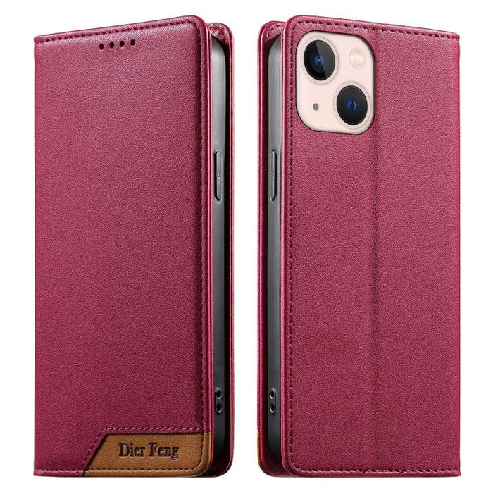 Funda para teléfono Dierfeng Splicing de cuero vegano con imán RFID resistente, For iPhone 14 Pro Max, For iPhone SE 2022 / SE 2020 / 8 / 7, For iPhone 13 Pro Max, For iPhone 13 Pro, For iPhone 13 mini, For iPhone 12 / 12 Pro, For iPhone 12 Pro Max    ...