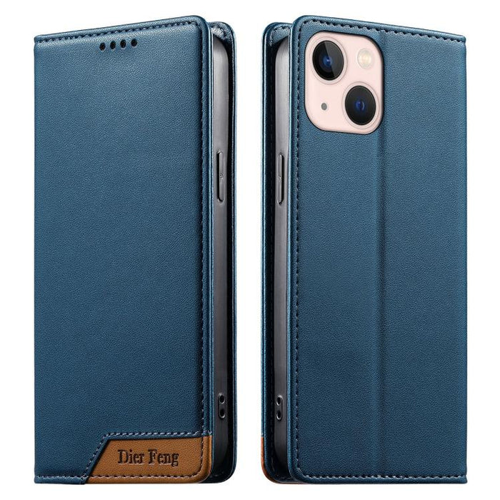 Funda para teléfono Dierfeng Splicing de cuero vegano con imán RFID resistente, For iPhone 14 Pro Max, For iPhone SE 2022 / SE 2020 / 8 / 7, For iPhone 13 Pro Max, For iPhone 13 Pro, For iPhone 13 mini, For iPhone 12 / 12 Pro, For iPhone 12 Pro Max    ...