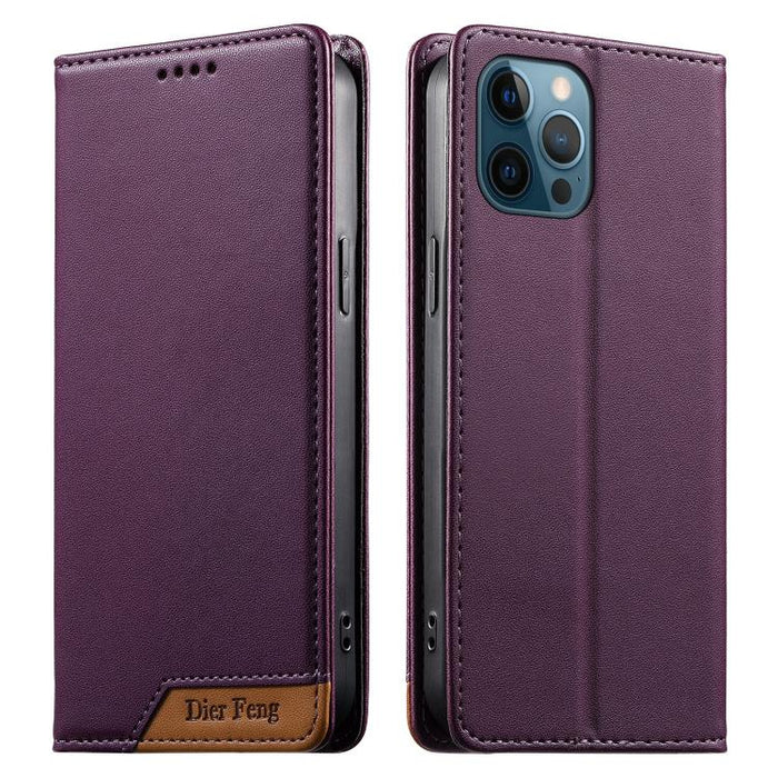 Funda para teléfono Dierfeng Splicing de cuero vegano con imán RFID resistente, For iPhone 14 Pro Max, For iPhone SE 2022 / SE 2020 / 8 / 7, For iPhone 13 Pro Max, For iPhone 13 Pro, For iPhone 13 mini, For iPhone 12 / 12 Pro, For iPhone 12 Pro Max    ...