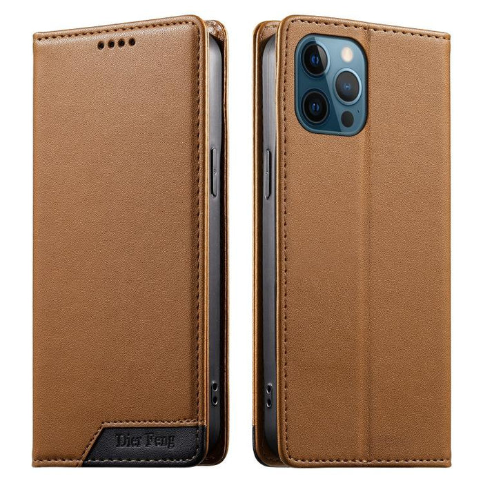 Funda para teléfono Dierfeng Splicing de cuero vegano con imán RFID resistente, For iPhone 14 Pro Max, For iPhone SE 2022 / SE 2020 / 8 / 7, For iPhone 13 Pro Max, For iPhone 13 Pro, For iPhone 13 mini, For iPhone 12 / 12 Pro, For iPhone 12 Pro Max    ...