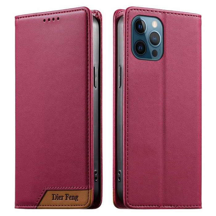 Funda para teléfono Dierfeng Splicing de cuero vegano con imán RFID resistente, For iPhone 14 Pro Max, For iPhone SE 2022 / SE 2020 / 8 / 7, For iPhone 13 Pro Max, For iPhone 13 Pro, For iPhone 13 mini, For iPhone 12 / 12 Pro, For iPhone 12 Pro Max    ...