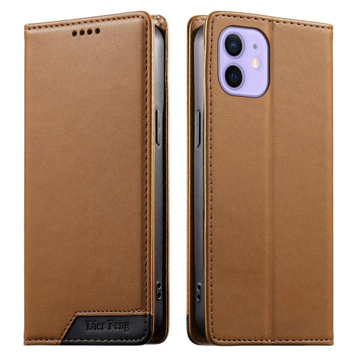 Funda para teléfono Dierfeng Splicing de cuero vegano con imán RFID resistente, For iPhone 14 Pro Max, For iPhone SE 2022 / SE 2020 / 8 / 7, For iPhone 13 Pro Max, For iPhone 13 Pro, For iPhone 13 mini, For iPhone 12 / 12 Pro, For iPhone 12 Pro Max    ...