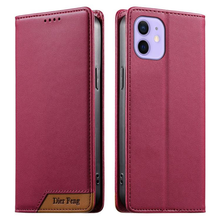Funda para teléfono Dierfeng Splicing de cuero vegano con imán RFID resistente, For iPhone 14 Pro Max, For iPhone SE 2022 / SE 2020 / 8 / 7, For iPhone 13 Pro Max, For iPhone 13 Pro, For iPhone 13 mini, For iPhone 12 / 12 Pro, For iPhone 12 Pro Max    ...