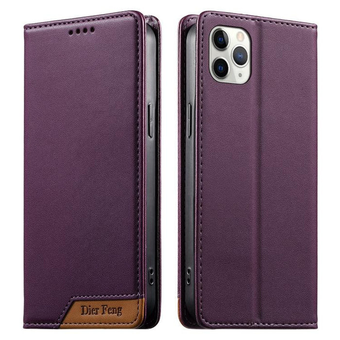 Funda para teléfono Dierfeng Splicing de cuero vegano con imán RFID resistente, For iPhone 14 Pro Max, For iPhone SE 2022 / SE 2020 / 8 / 7, For iPhone 13 Pro Max, For iPhone 13 Pro, For iPhone 13 mini, For iPhone 12 / 12 Pro, For iPhone 12 Pro Max    ...