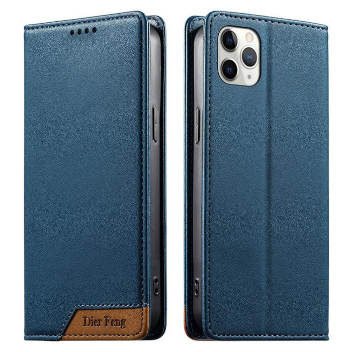 Funda para teléfono Dierfeng Splicing de cuero vegano con imán RFID resistente, For iPhone 14 Pro Max, For iPhone SE 2022 / SE 2020 / 8 / 7, For iPhone 13 Pro Max, For iPhone 13 Pro, For iPhone 13 mini, For iPhone 12 / 12 Pro, For iPhone 12 Pro Max    ...
