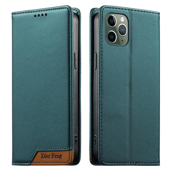 Funda para teléfono Dierfeng Splicing de cuero vegano con imán RFID resistente, For iPhone 14 Pro Max, For iPhone SE 2022 / SE 2020 / 8 / 7, For iPhone 13 Pro Max, For iPhone 13 Pro, For iPhone 13 mini, For iPhone 12 / 12 Pro, For iPhone 12 Pro Max    ...