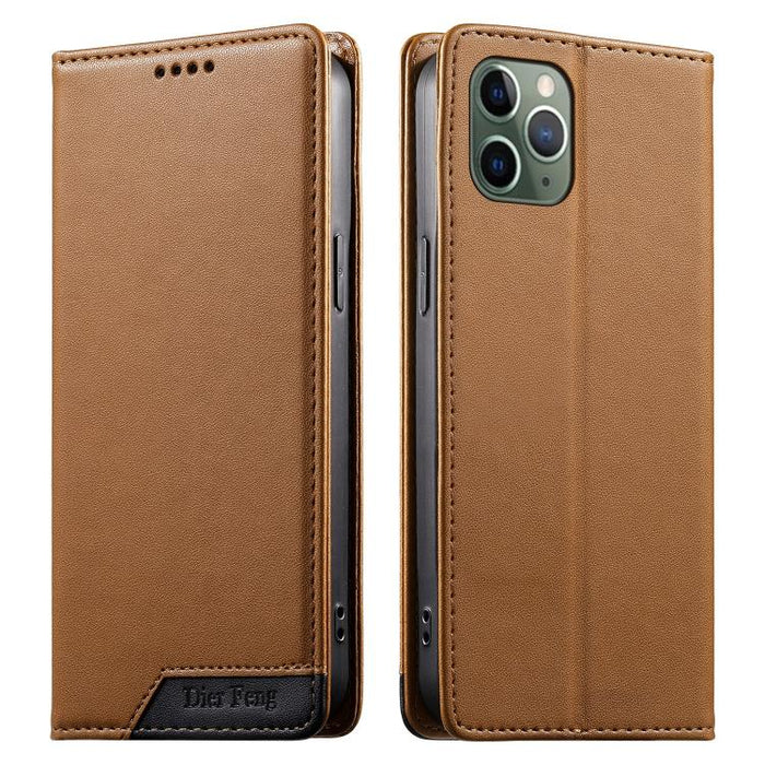 Funda para teléfono Dierfeng Splicing de cuero vegano con imán RFID resistente, For iPhone 14 Pro Max, For iPhone SE 2022 / SE 2020 / 8 / 7, For iPhone 13 Pro Max, For iPhone 13 Pro, For iPhone 13 mini, For iPhone 12 / 12 Pro, For iPhone 12 Pro Max    ...