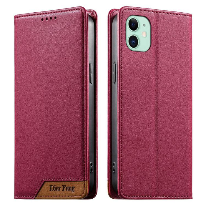 Funda para teléfono Dierfeng Splicing de cuero vegano con imán RFID resistente, For iPhone 14 Pro Max, For iPhone SE 2022 / SE 2020 / 8 / 7, For iPhone 13 Pro Max, For iPhone 13 Pro, For iPhone 13 mini, For iPhone 12 / 12 Pro, For iPhone 12 Pro Max    ...