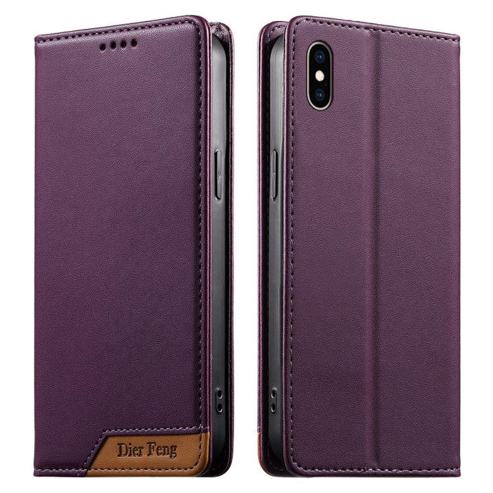 Funda para teléfono Dierfeng Splicing de cuero vegano con imán RFID resistente, For iPhone 14 Pro Max, For iPhone SE 2022 / SE 2020 / 8 / 7, For iPhone 13 Pro Max, For iPhone 13 Pro, For iPhone 13 mini, For iPhone 12 / 12 Pro, For iPhone 12 Pro Max    ...