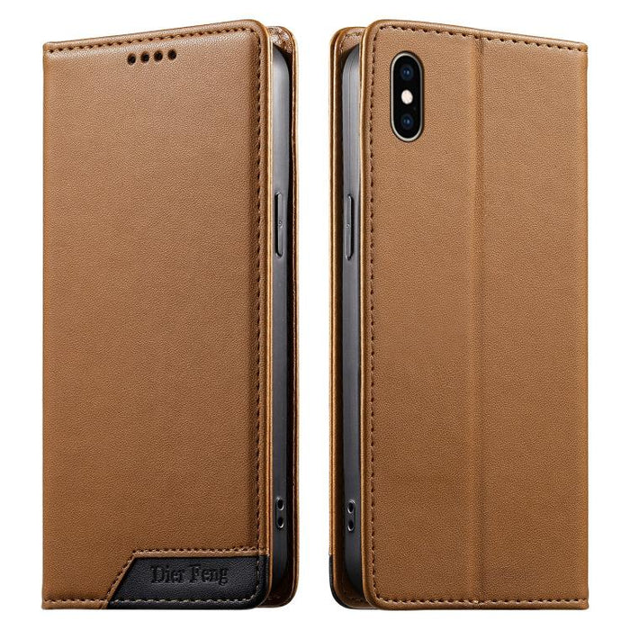 Funda para teléfono Dierfeng Splicing de cuero vegano con imán RFID resistente, For iPhone 14 Pro Max, For iPhone SE 2022 / SE 2020 / 8 / 7, For iPhone 13 Pro Max, For iPhone 13 Pro, For iPhone 13 mini, For iPhone 12 / 12 Pro, For iPhone 12 Pro Max    ...