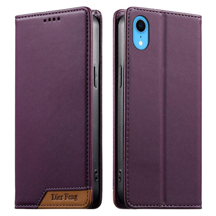 Funda para teléfono Dierfeng Splicing de cuero vegano con imán RFID resistente, For iPhone 14 Pro Max, For iPhone SE 2022 / SE 2020 / 8 / 7, For iPhone 13 Pro Max, For iPhone 13 Pro, For iPhone 13 mini, For iPhone 12 / 12 Pro, For iPhone 12 Pro Max    ...
