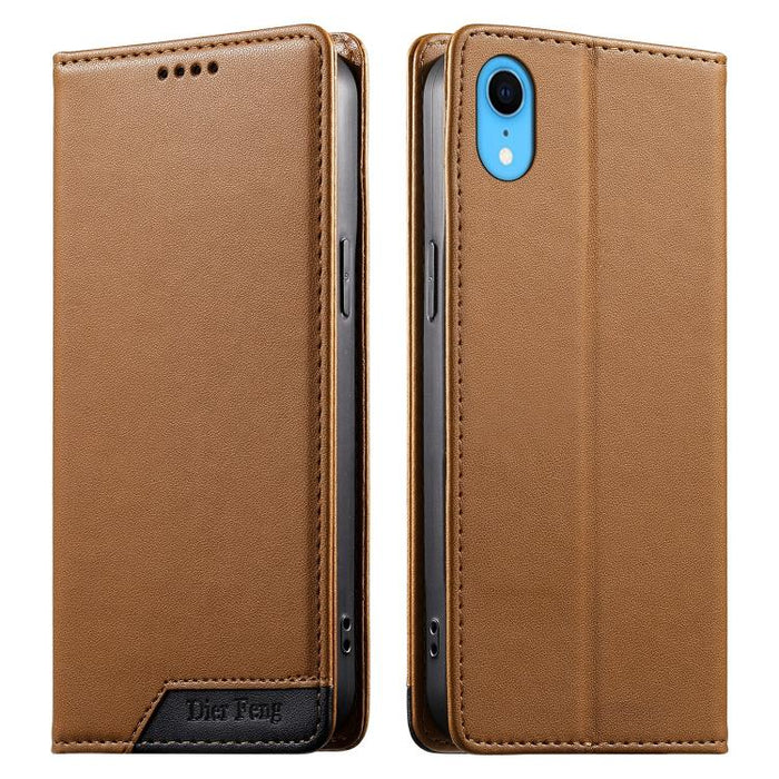 Funda para teléfono Dierfeng Splicing de cuero vegano con imán RFID resistente, For iPhone 14 Pro Max, For iPhone SE 2022 / SE 2020 / 8 / 7, For iPhone 13 Pro Max, For iPhone 13 Pro, For iPhone 13 mini, For iPhone 12 / 12 Pro, For iPhone 12 Pro Max    ...