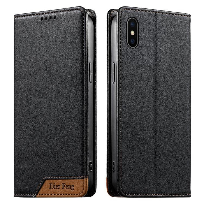 Funda para teléfono Dierfeng Splicing de cuero vegano con imán RFID resistente, For iPhone 14 Pro Max, For iPhone SE 2022 / SE 2020 / 8 / 7, For iPhone 13 Pro Max, For iPhone 13 Pro, For iPhone 13 mini, For iPhone 12 / 12 Pro, For iPhone 12 Pro Max    ...