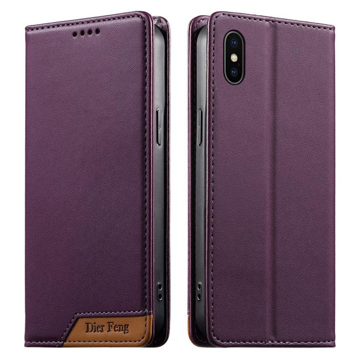 Funda para teléfono Dierfeng Splicing de cuero vegano con imán RFID resistente, For iPhone 14 Pro Max, For iPhone SE 2022 / SE 2020 / 8 / 7, For iPhone 13 Pro Max, For iPhone 13 Pro, For iPhone 13 mini, For iPhone 12 / 12 Pro, For iPhone 12 Pro Max    ...