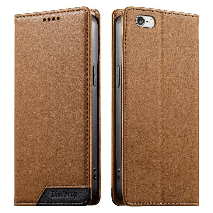 Funda para teléfono Dierfeng Splicing de cuero vegano con imán RFID resistente, For iPhone 14 Pro Max, For iPhone SE 2022 / SE 2020 / 8 / 7, For iPhone 13 Pro Max, For iPhone 13 Pro, For iPhone 13 mini, For iPhone 12 / 12 Pro, For iPhone 12 Pro Max    ...
