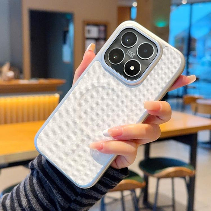 Funda para teléfono a prueba de golpes con anillo magnético de PU con textura de diamante, For Xiaomi 17 Pro Max, For Xiaomi 17 Pro, For Xiaomi 17