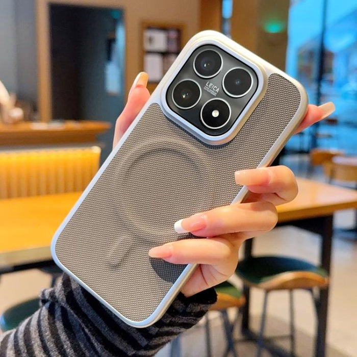 Funda para teléfono a prueba de golpes con anillo magnético de PU con textura de diamante, For Xiaomi 17 Pro Max, For Xiaomi 17 Pro, For Xiaomi 17