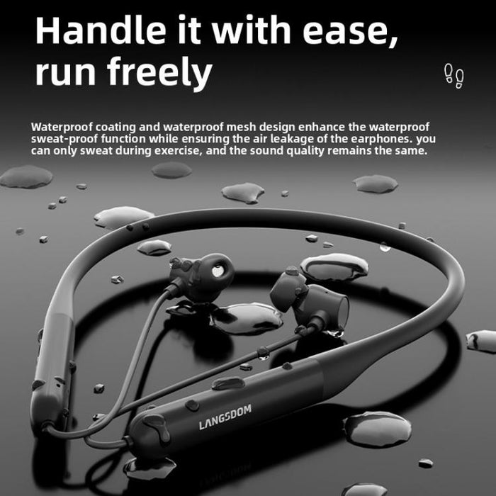 Auriculares Bluetooth Langsdom BS21 con interruptor magnético y batería de larga duración.