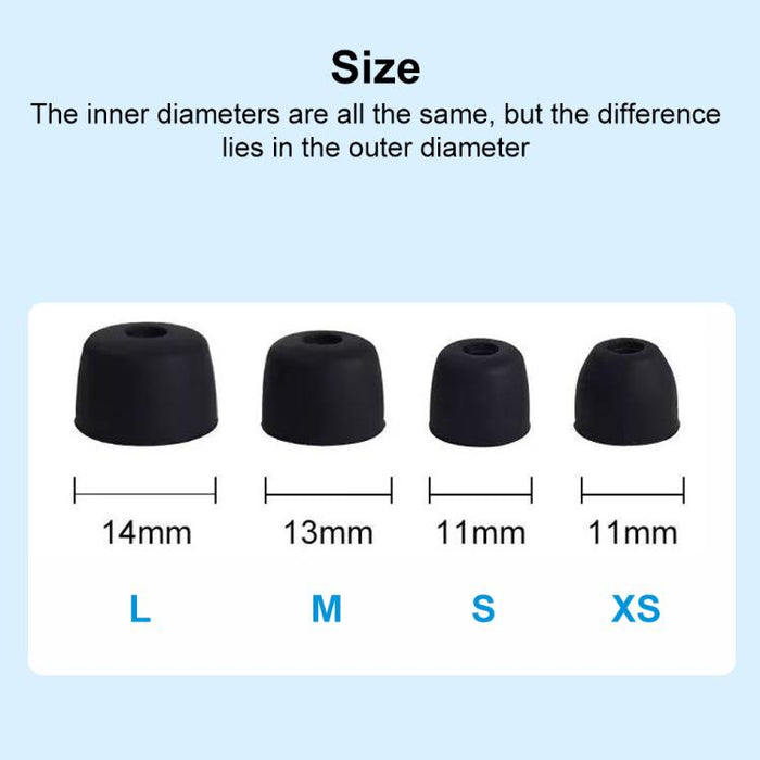 Kit de 4 pares de almohadillas de silicona de repuesto para auriculares XDcase, tamaños XS/S/M/L, 4 Pairs